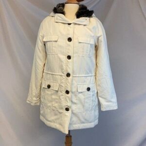 NWT Jack BB Dakota Ivory Jacket Faux Fur Hood
